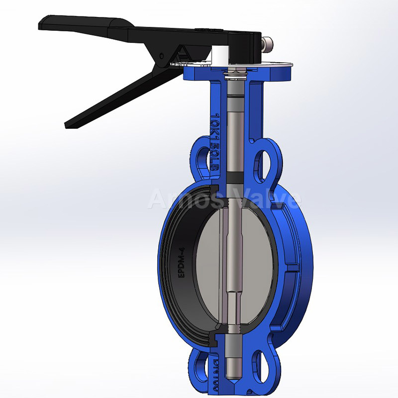 Handle Operated Wafer Butterfly Valve With Soft Seat