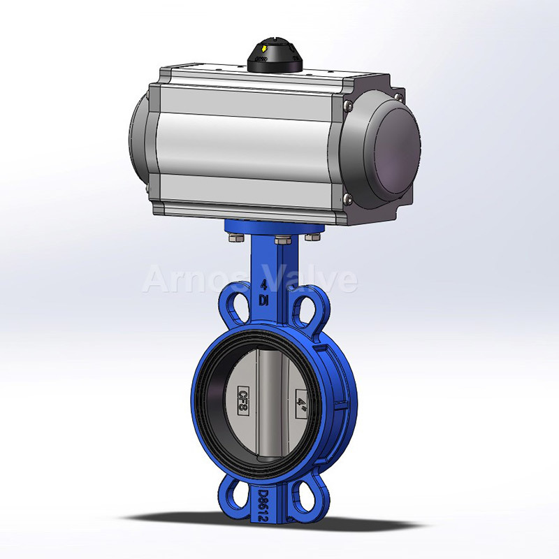 Pneumatic Operated Wafer Butterfly Valve With Soft Seat