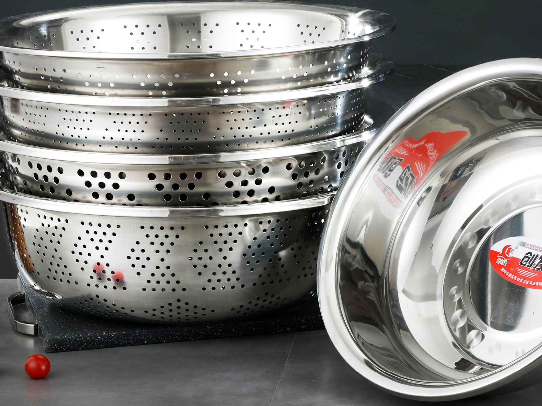 Stainless Steel Drain Basket for Fruits and Berries