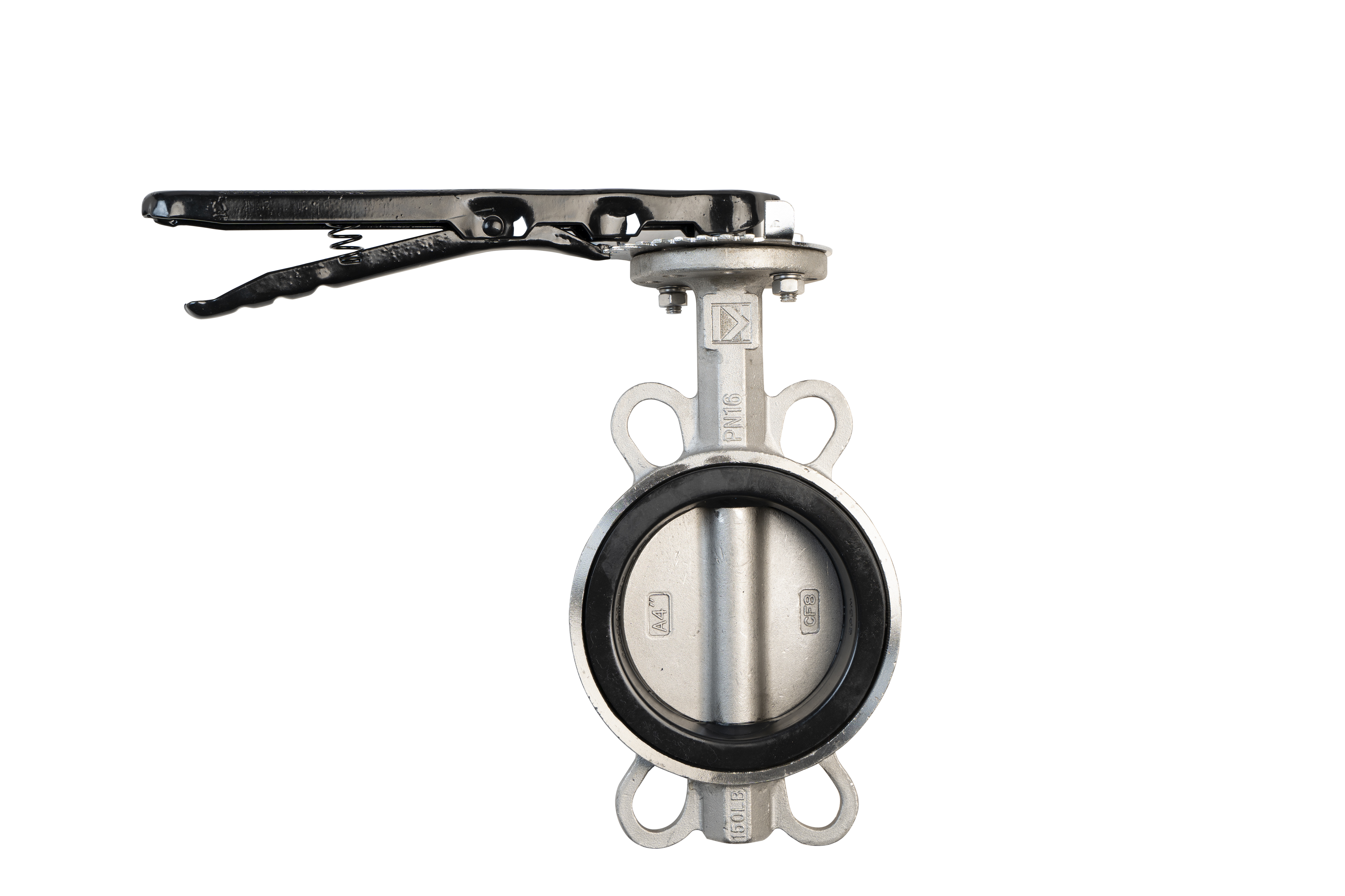 Stainless steel double flanged handle butterfly valve