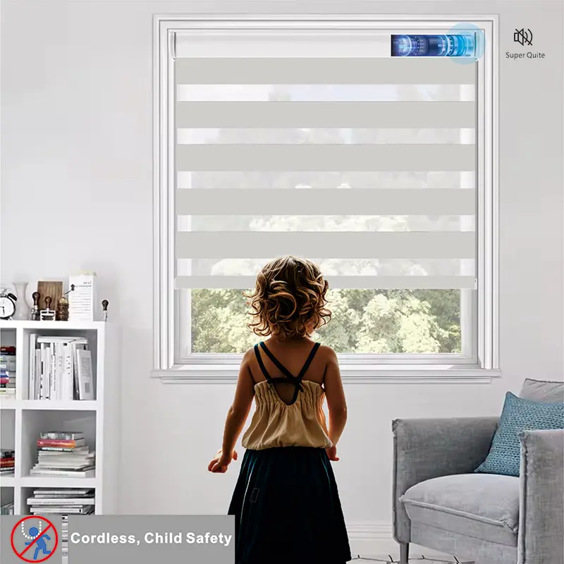 Drawstring zebra curtain