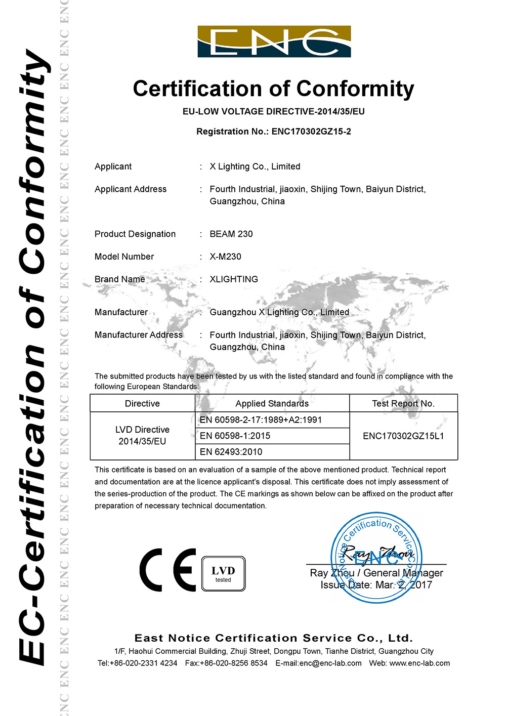 Shake head lamp-CE certificate 2