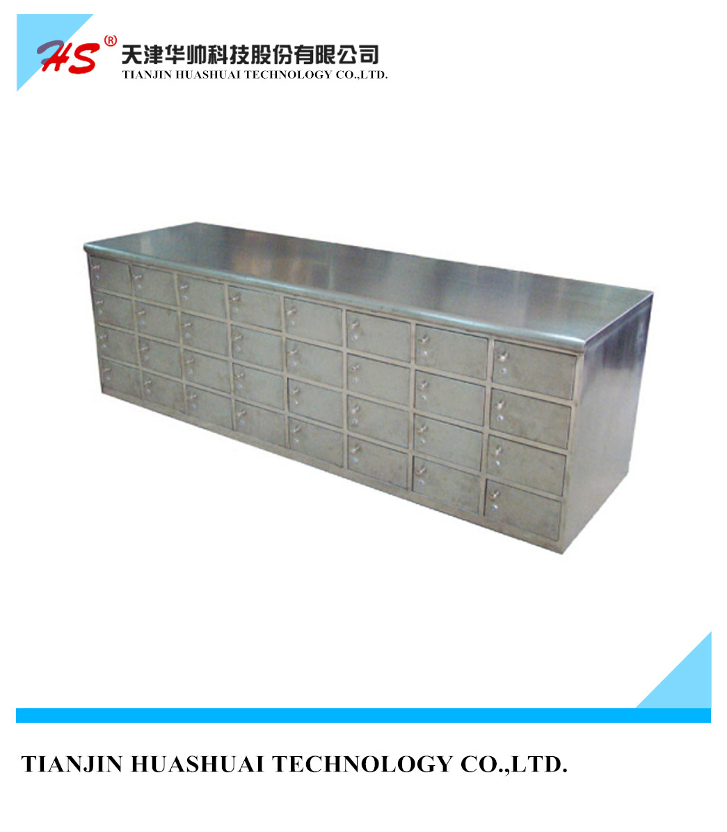 Stainless steel shoe cabinet with two sides