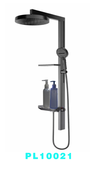 Digital display thermostatic shower column