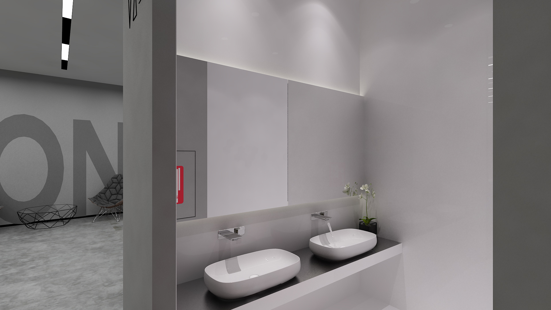 Office building bathroom