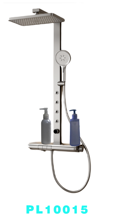 Digital display thermostatic shower column