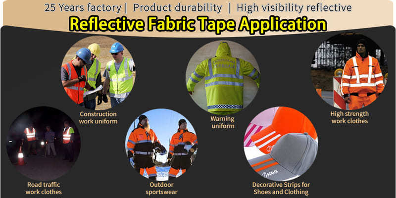application of flame retardant reflective tape