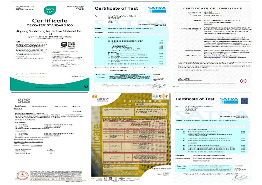 Fire Resistant Reflective Tape Manufacturer Certificate 