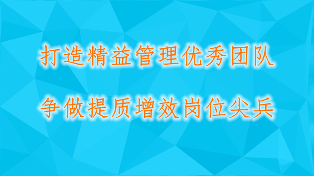 打造精益管理優(yōu)秀團(tuán)隊(duì) 爭做提質(zhì)增效崗位尖兵