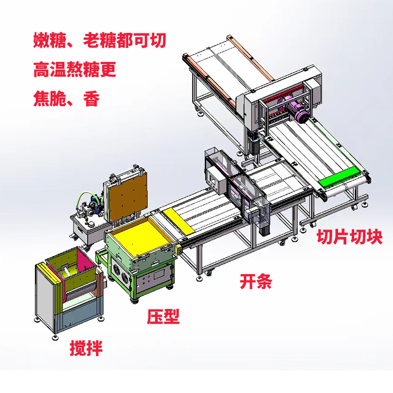 米花糖小米酥凍米糖生產(chǎn)線五谷雜糧膨化后熬糖攪拌成型嫩糖老糖都可做