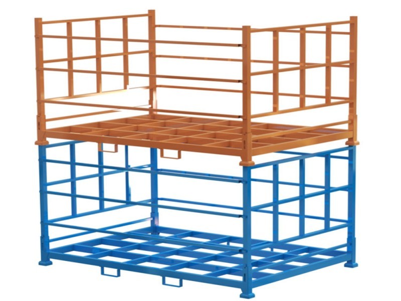 Stacking rack with movable pole