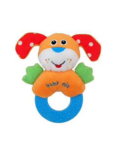 Soft Colorful Dog Baby Rattle Toy