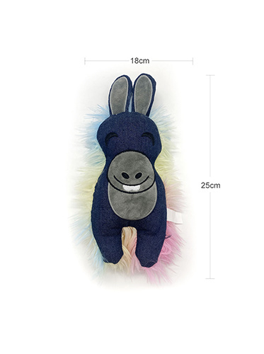 KDRTS-0045 Rainbow plush denim bear, donkey and fox pet toys