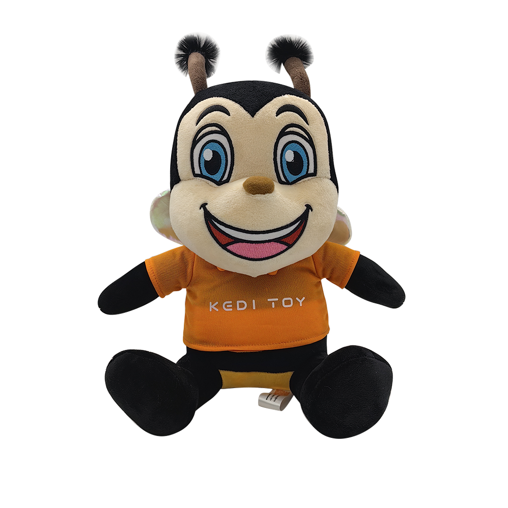 KDRTS-0069 KEDI Orange T-shirt Sitting Bee Plush Mascot