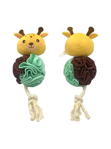 KDRTS-0030 Deer Flower ball Squeaky Dog toy