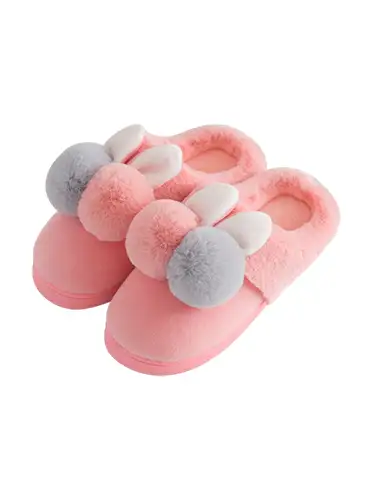 Pink Rabbit Plush Slipper