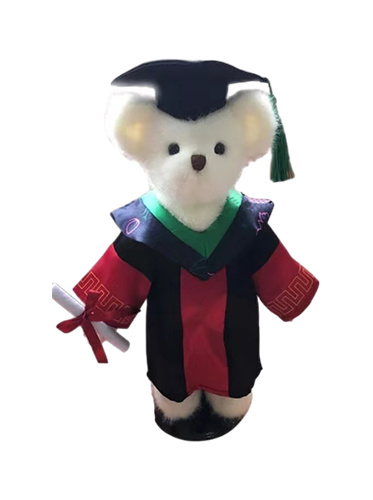 Stuffed Graduation White Bear Toy