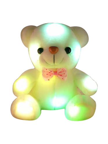 LED Bear Soft Toy with pink Bow Tie