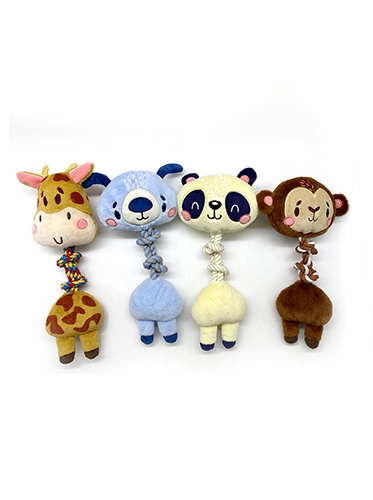 KDRTS-0046 Four animals long-necked knotted pet toys