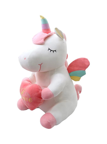 Sitting Unicorn with Heart Animal Plush Toy
