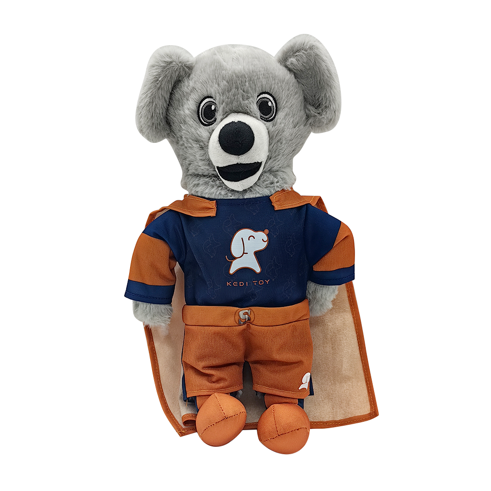 KDRTS-0077 High Quality Orange Cape Plush Koala Bear Mascot Toy