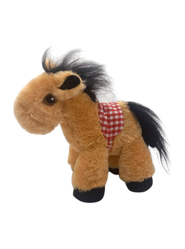KDRTS-0029 Plaid Saddle Pony Animal Plush Toy