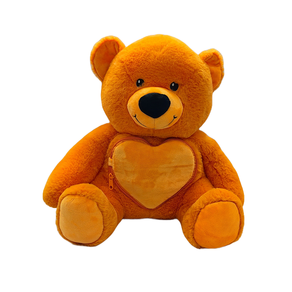 KDRTS-0066 Big Size 40CM Sitting Orange Bear Plush Mascot Toy