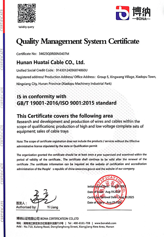 Quality Vanagement Systemn Certificate