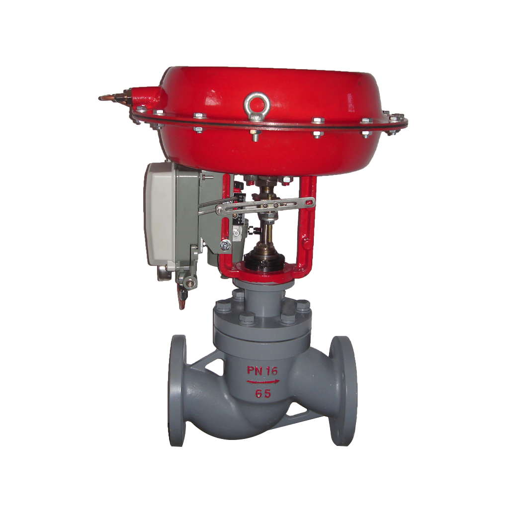 Pneumatic diaphragm single-seat regulating valve