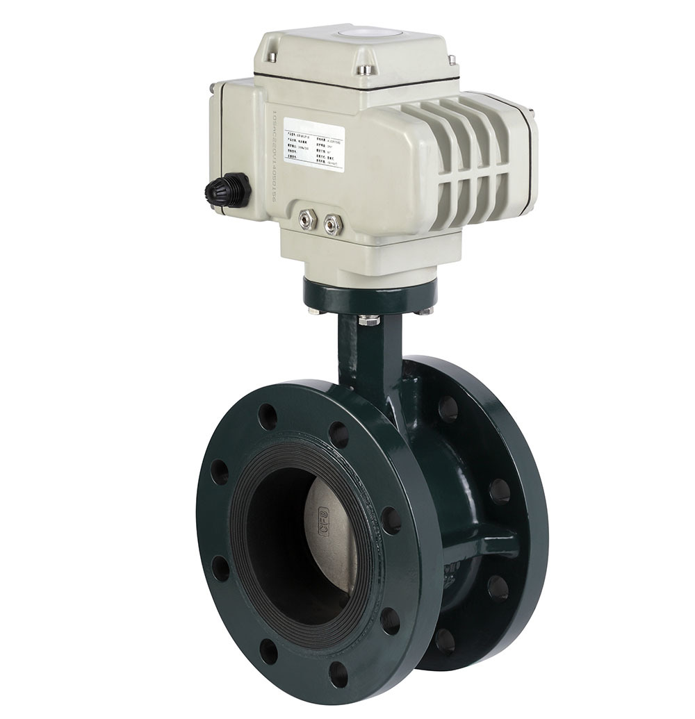 Electric center line flange butterfly valve