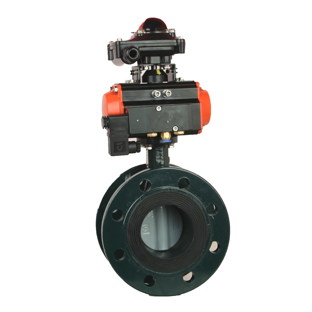 Pneumatic center line flanged butterfly valve