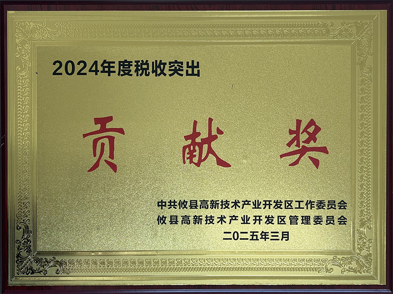 2024年度税收突出贡献奖 2024年度税收突出贡献奖