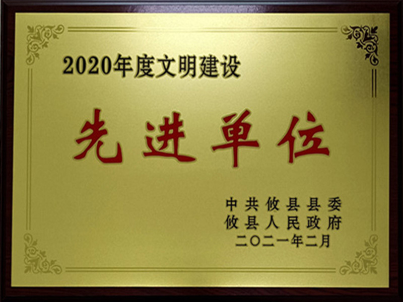 2020年度文明建设先进单位 2020年度文明建设先进单位