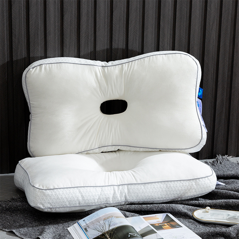 Neck-protecting pillow with a hole