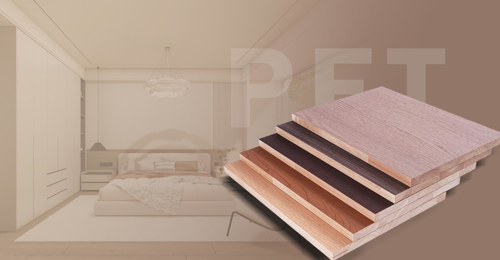 Rubber wood double sticker PVC