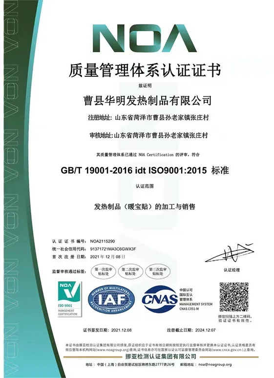 Quality Management System Certificate