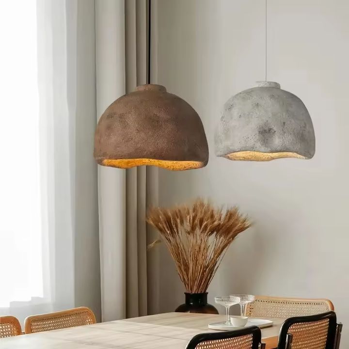 Restaurant Bar LED Hanging Pendant Lamp for Living Room Bedroom Japanese Wabi-Sabi Style Retro Ceiling Chandelier