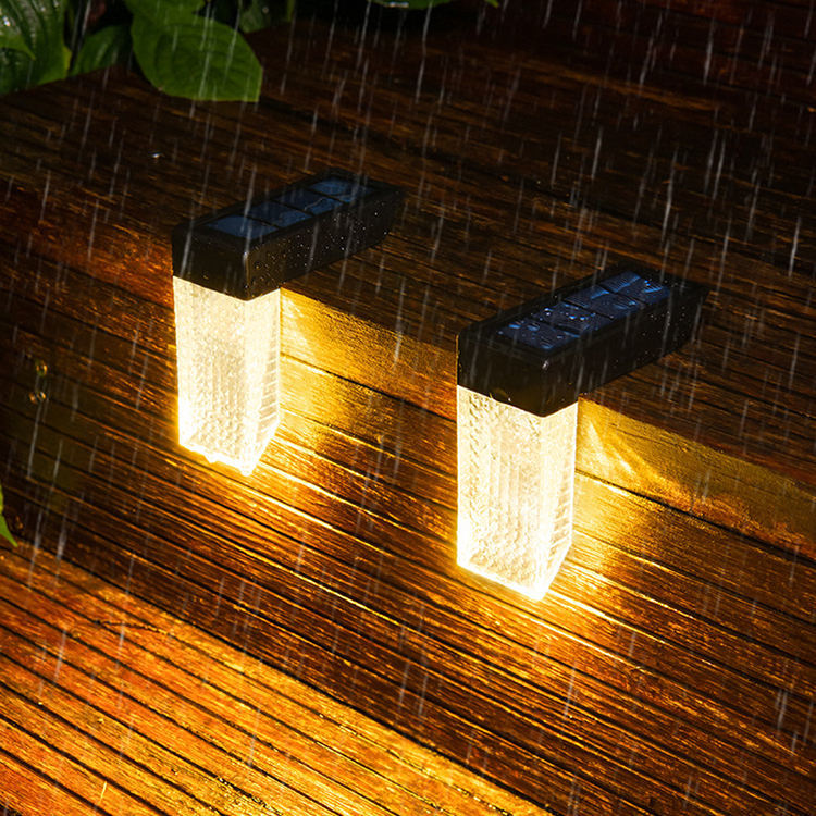 led solar step lamp path stair outdoor garden lights waterproof balcony light decoration for patio stair fence light