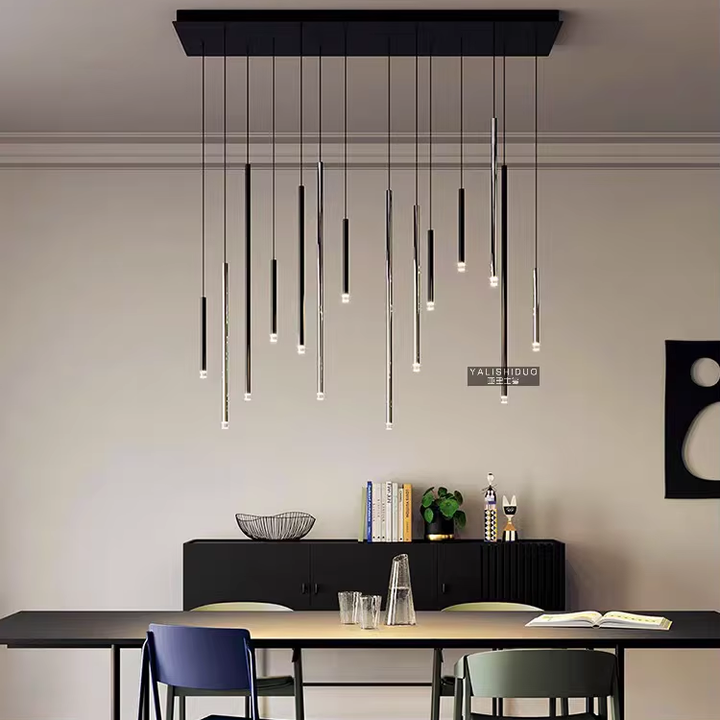 Modern Indoor Decoration Ceiling Chandelier Luxury Acrylic Round Tube Led Pendant Light