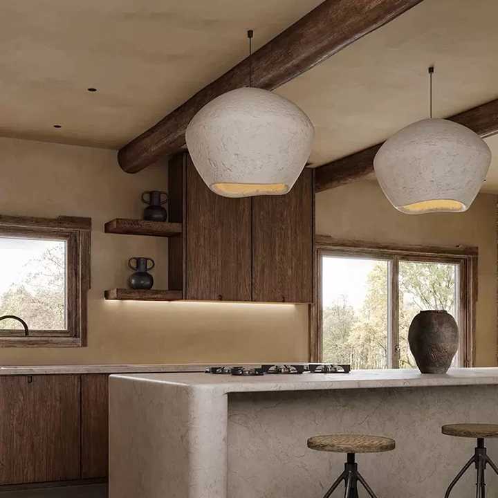 Minimalism Wabi Sabi Wind LED Chandelier Restaurant Bar Island Home Decor Dining Room Pendant Light
