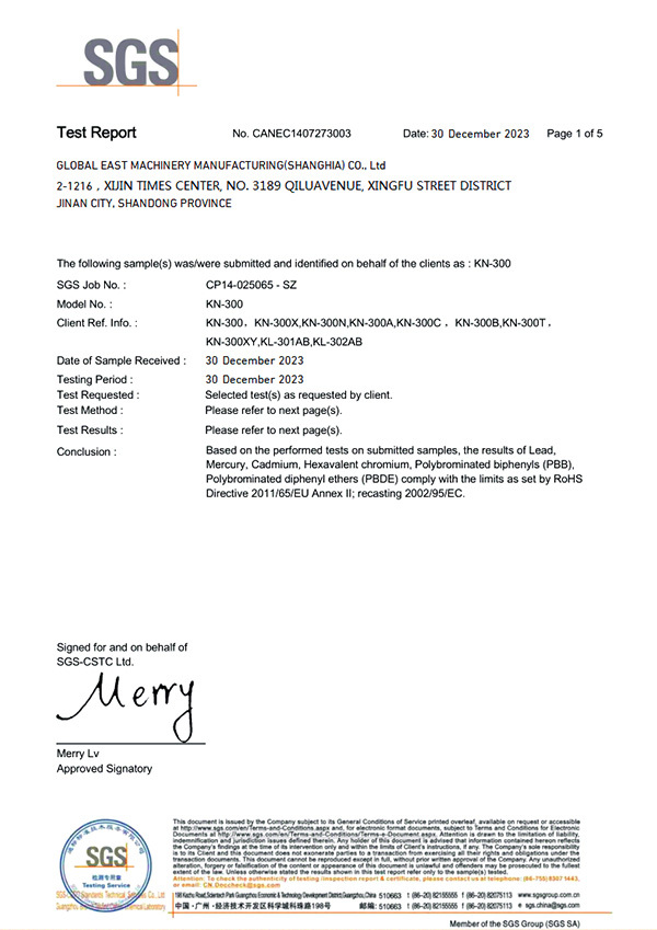 SGS Safety Certification SGS Safety Certification