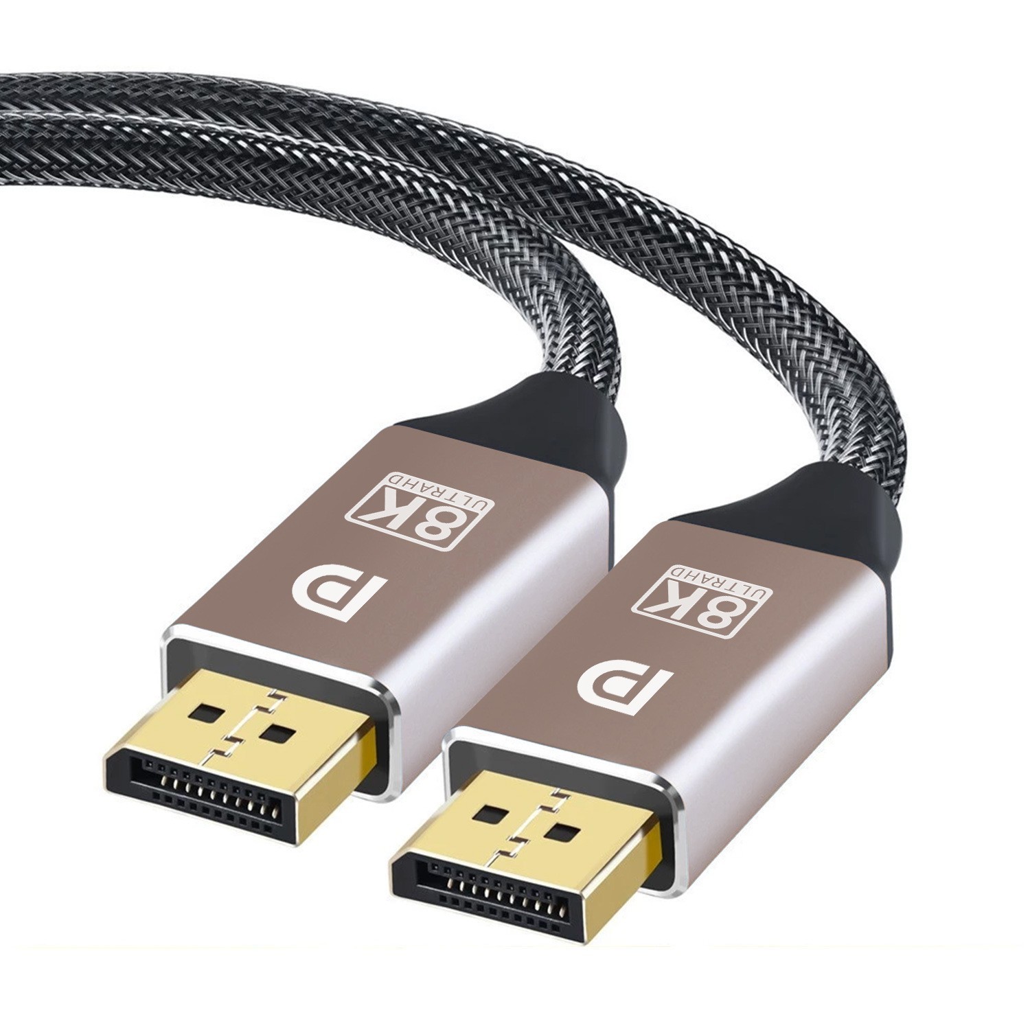 DP video cable 8K style D aluminum alloy shell - gold