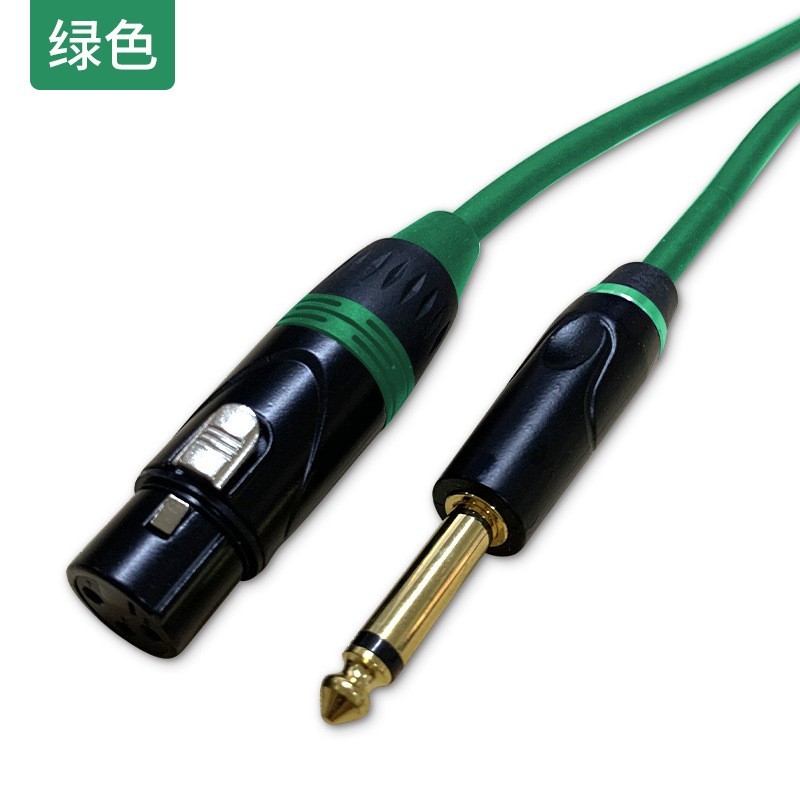 6.5mm TS to green XLR female