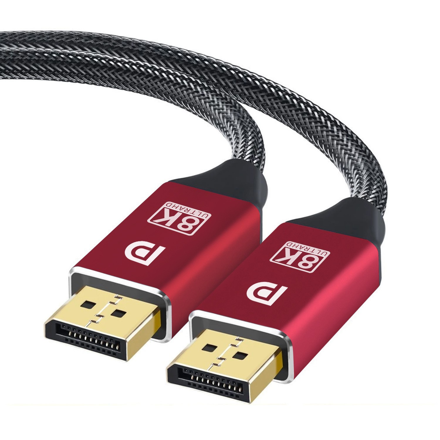 DP video cable 8K style D aluminum alloy shell - red