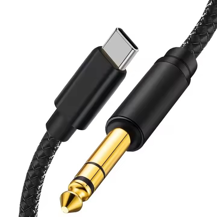 Hot-selling 6.35mm to Type-C audio cable, Type-C to 6.35 microphone cable, tuning audio cable