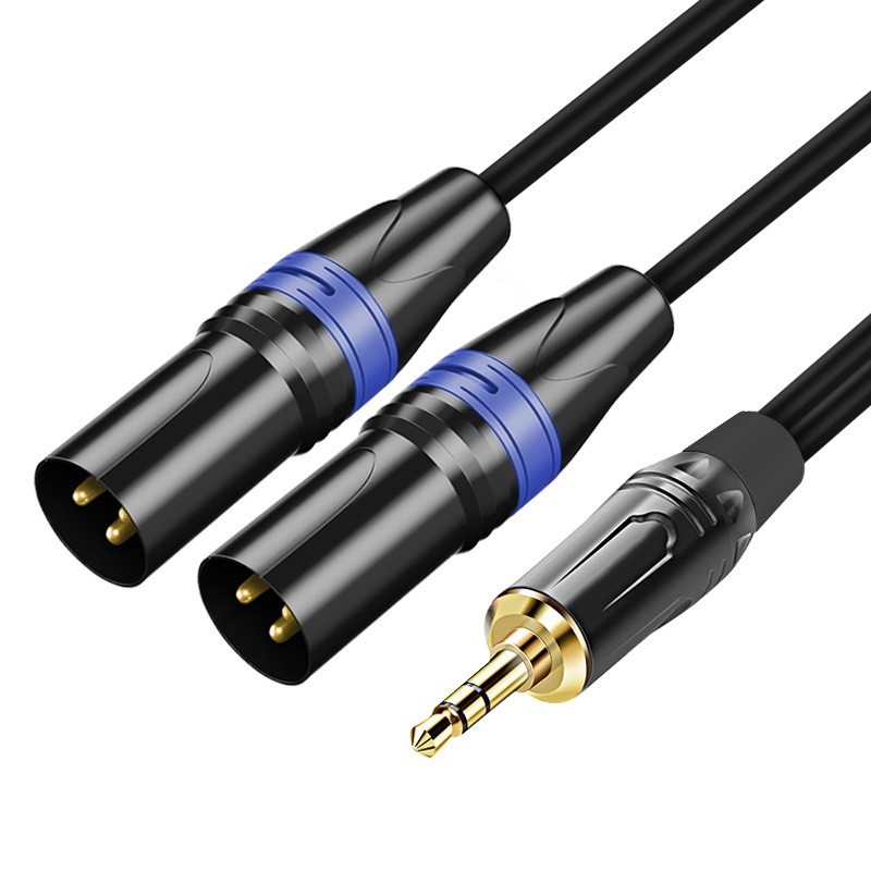 3.5 to 2 XLR male blue