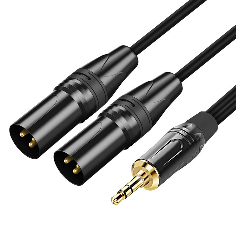 3.5 to 2 XLR male black