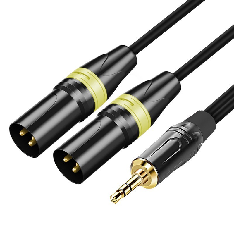 3.5 to 2 XLR male yellow