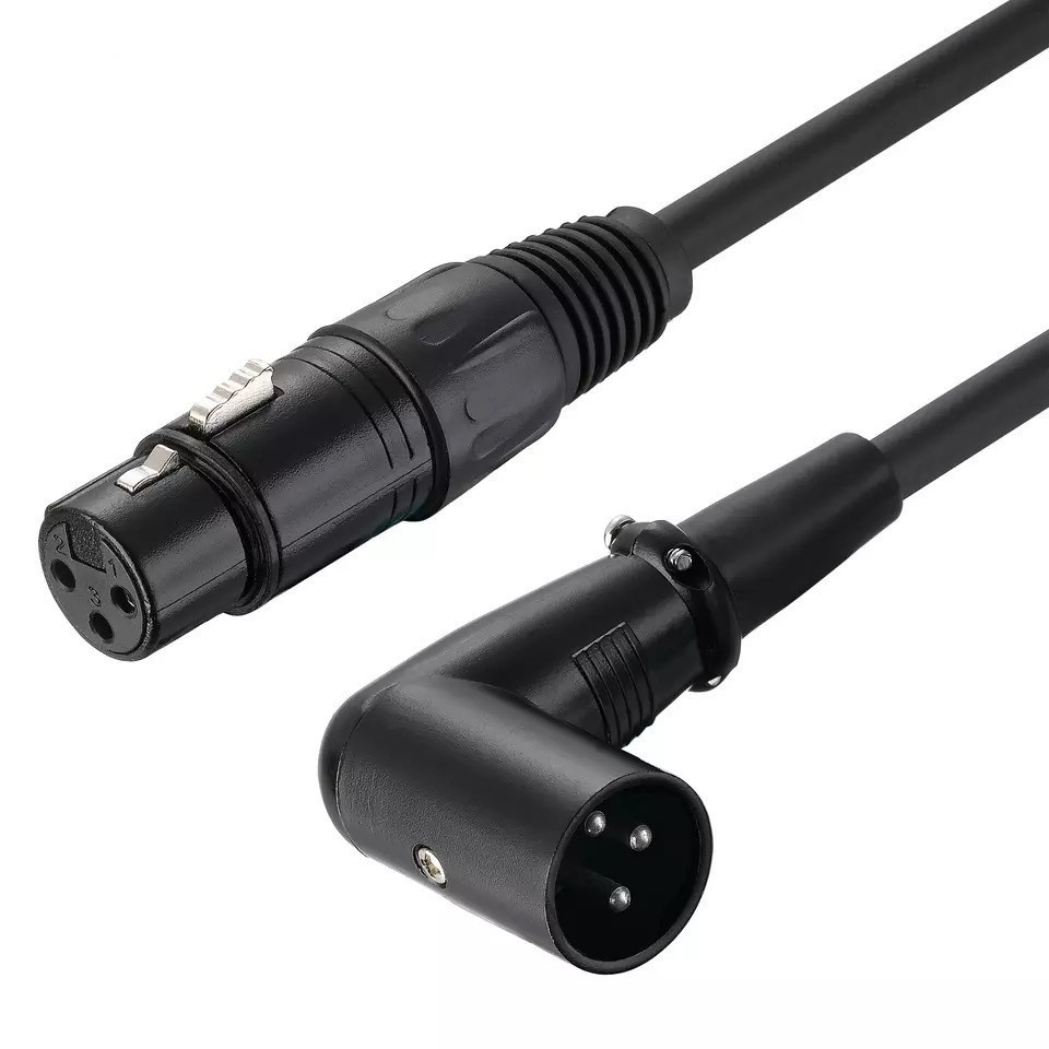 XLR straight to right angle - black