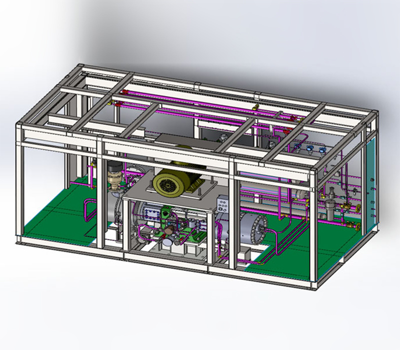 Skid-mounted Diaphragm Hydrogen Compressor